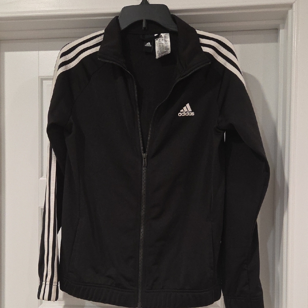 Adidas Black Jacket with White Accents